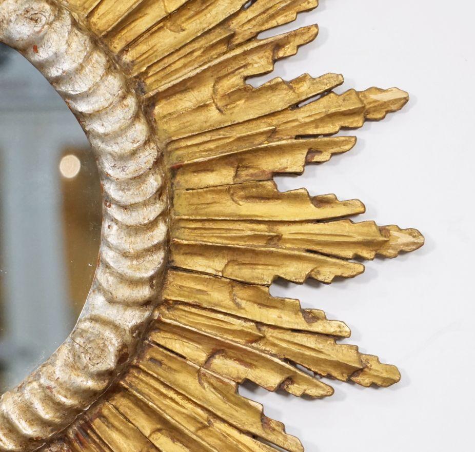 French Gold and Silver Gilt Starburst or Sunburst Mirror (Diameter 27 1/2) 4