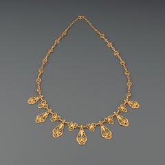 French Gold Antique Necklace Draperie
