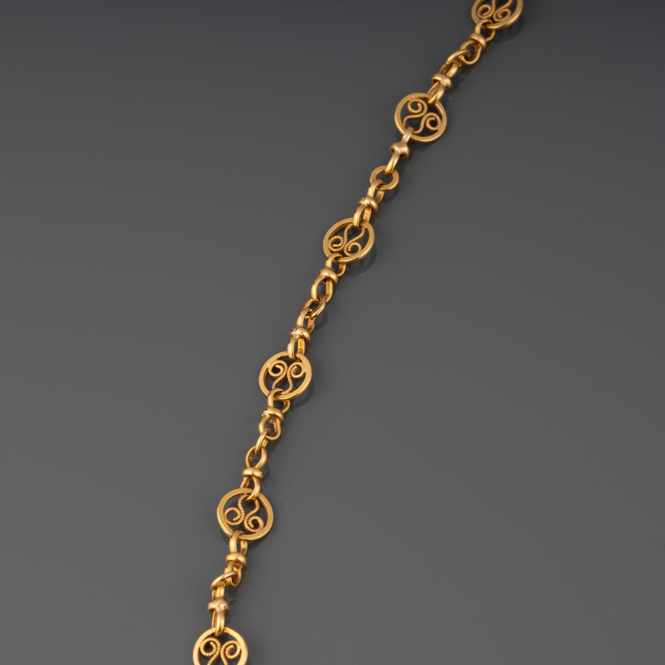 French Gold Antique Necklace Draperie In Good Condition For Sale In Saint-Ouen, FR