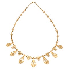 French Gold Antique Necklace Draperie