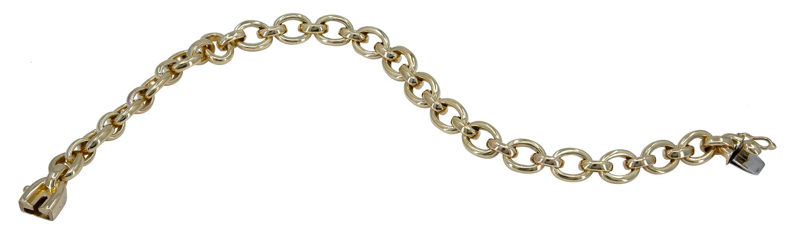 Women's or Men's French Gold Cartier Link Bracelet