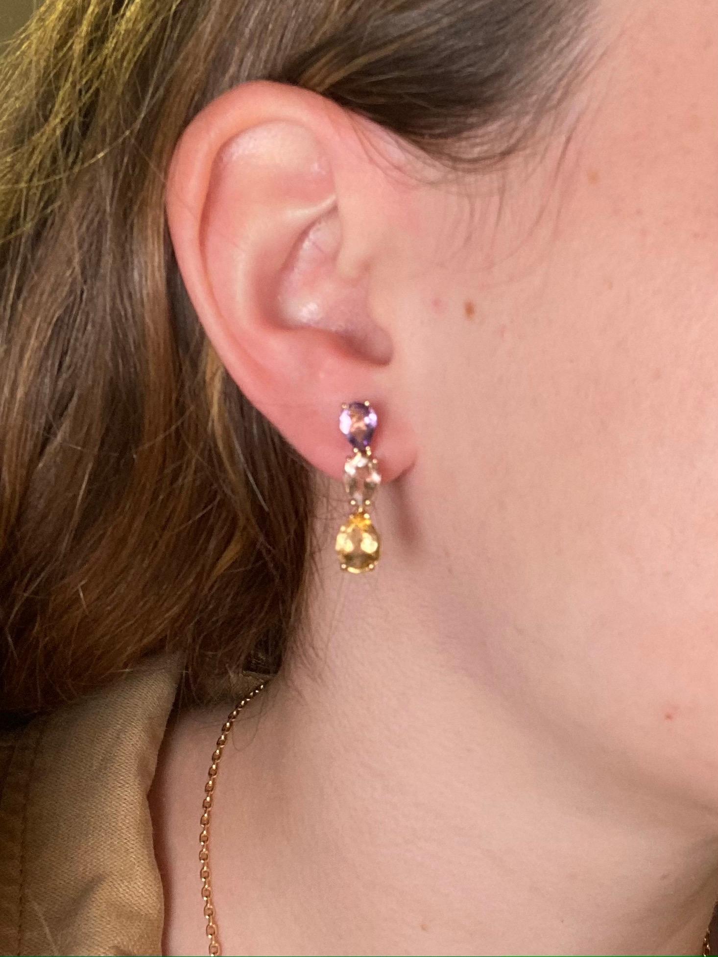 amethyst and citrine earrings