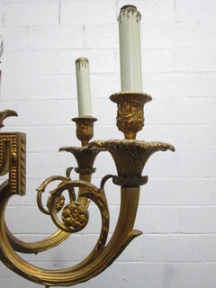 French Gold Gilt Bronze Six-Arm Chandelier