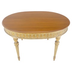 French Gold Gilt Fine Carved 48" Walnut Oval Top Dining Center Table Stunning!