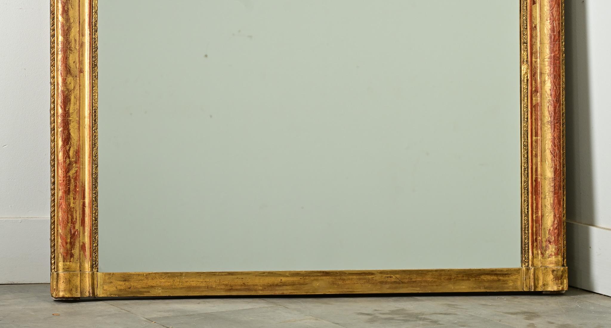 Carved French Gold Gilt Louis Philippe Mantel Mirror