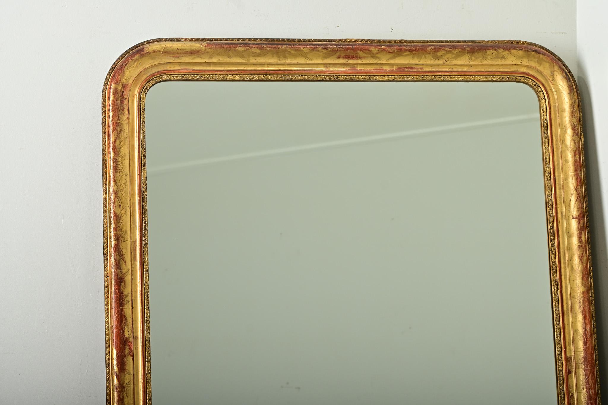 French Gold Gilt Louis Philippe Mantel Mirror In Good Condition In Baton Rouge, LA