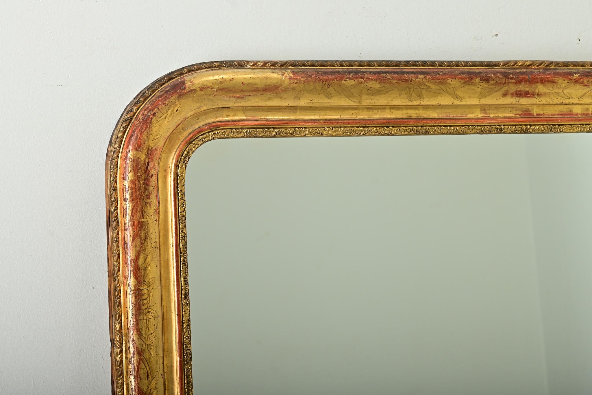 Glass French Gold Gilt Louis Philippe Mantel Mirror