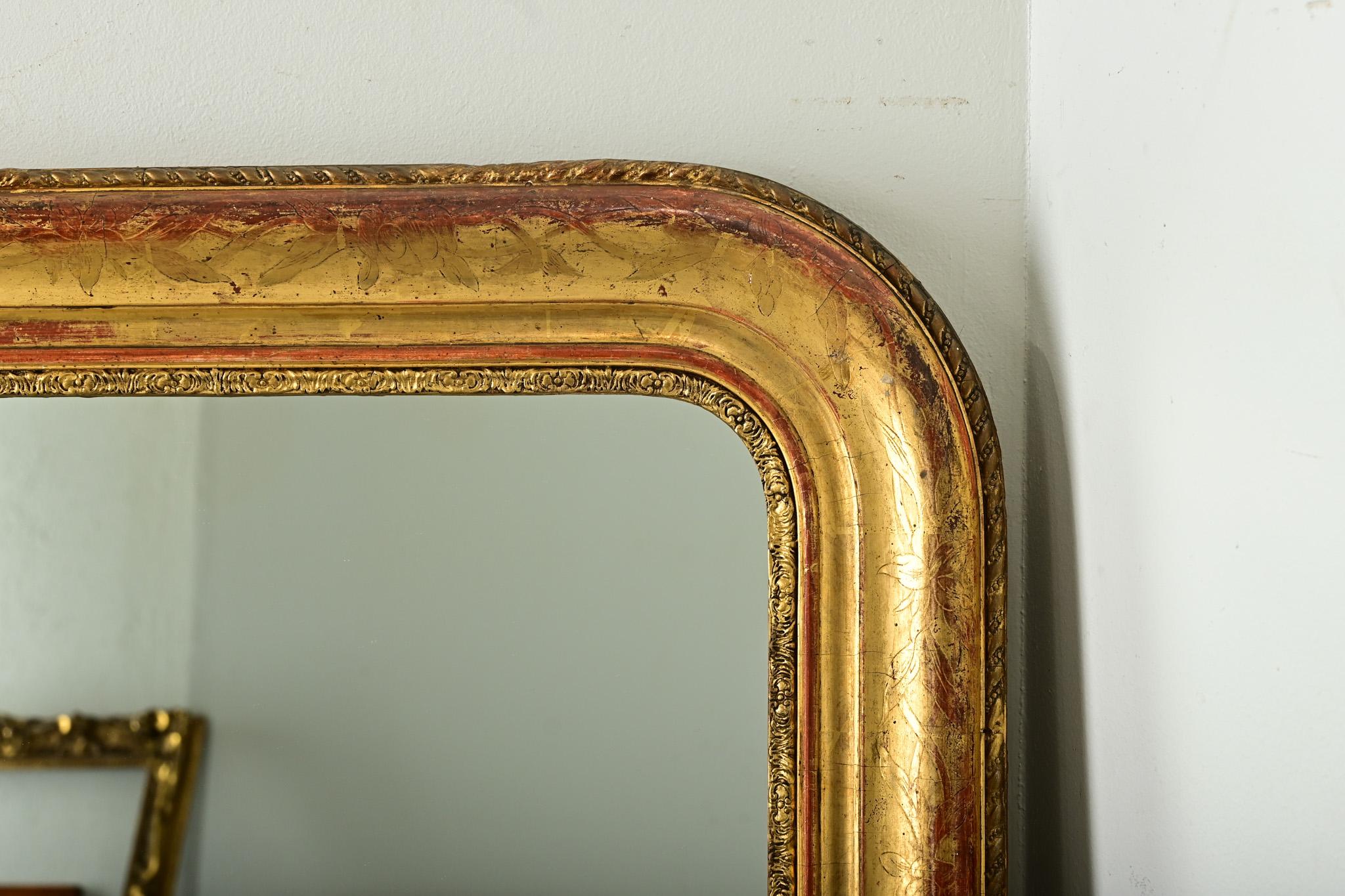 French Gold Gilt Louis Philippe Mantel Mirror 3