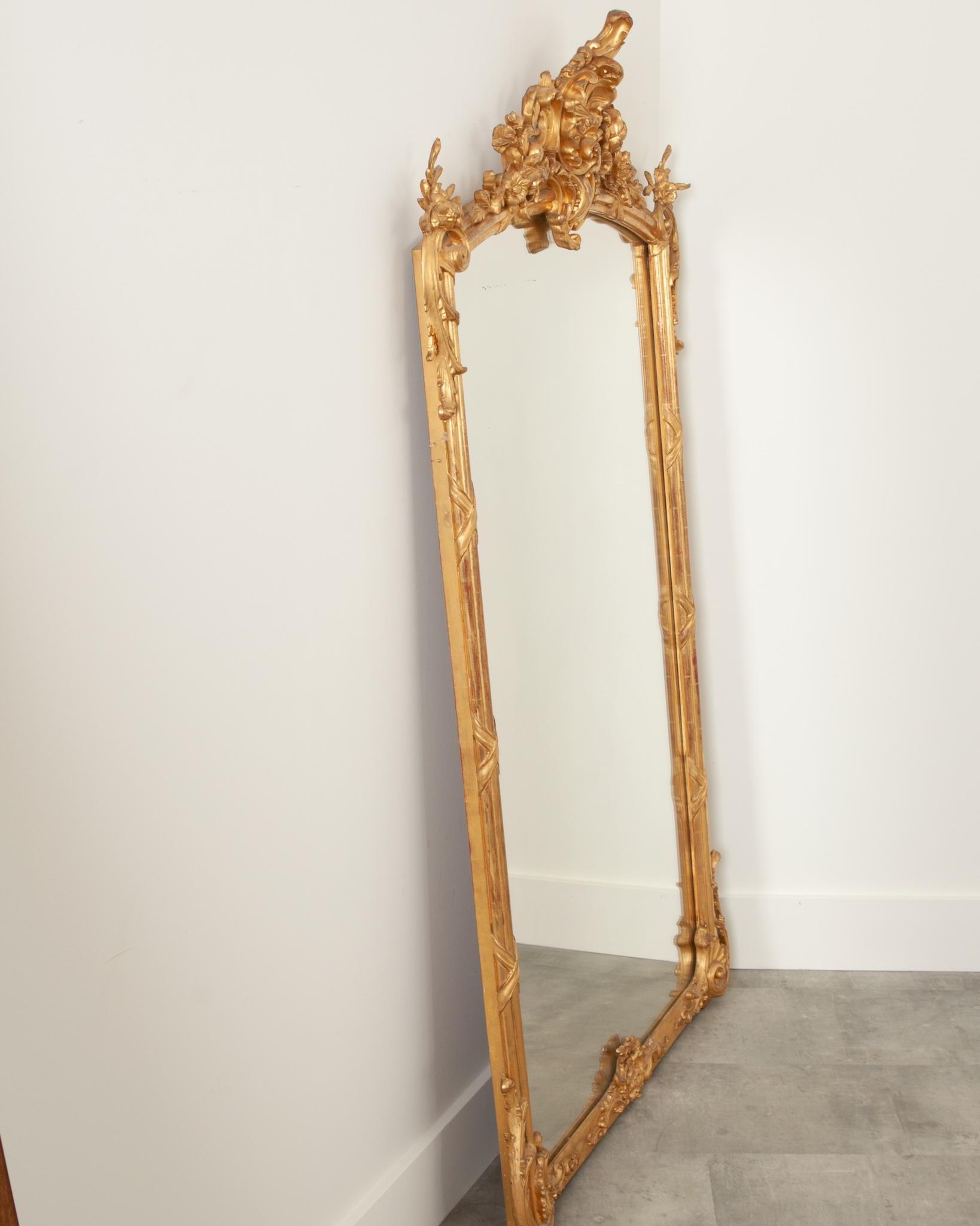 French Gold Gilt Louis XV Mantle Mirror 3