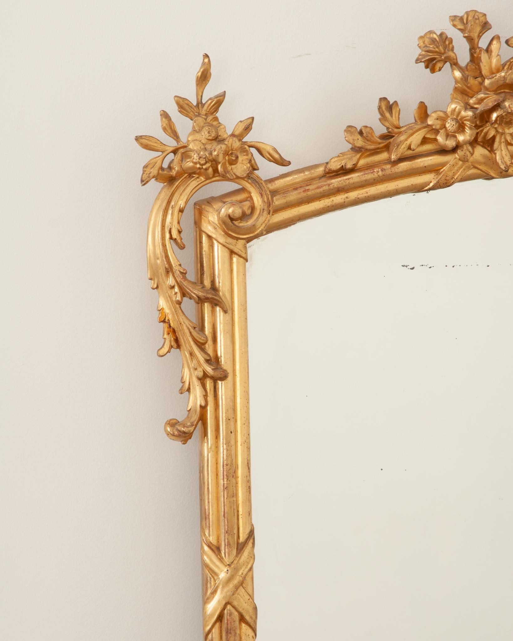 French Gold Gilt Louis XV Mantle Mirror 1