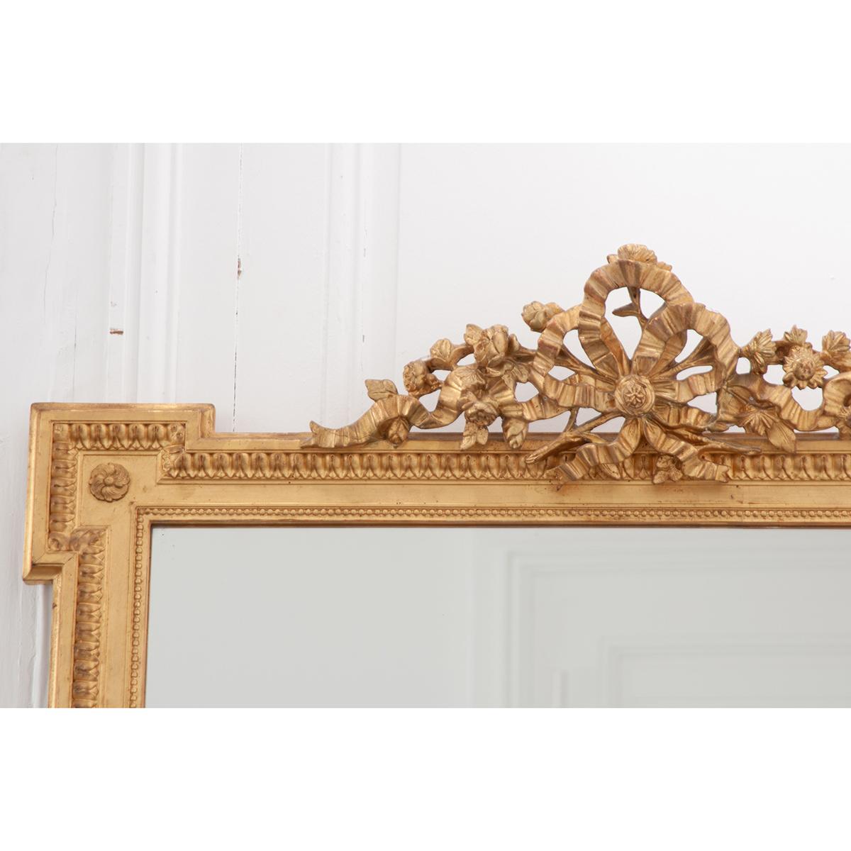 French Gold Gilt Louis XVI Style Mirror In Good Condition In Baton Rouge, LA