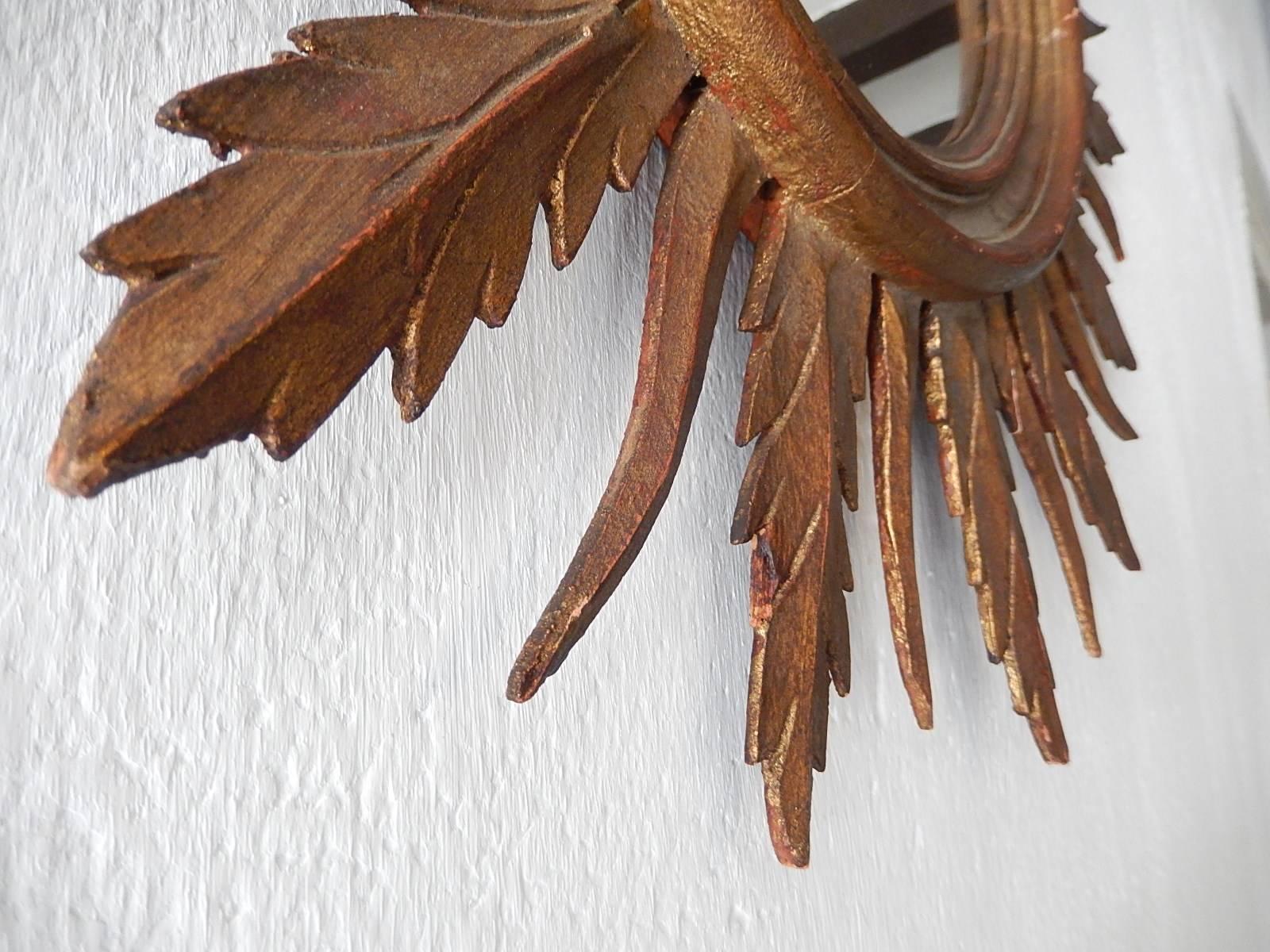 French Gold Gilt Sunburst Starburst Mirror, circa 1940 1