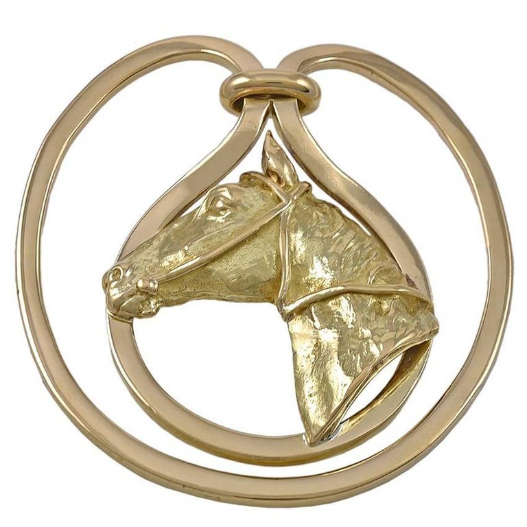 French Gold Horse Money Clip at 1stDibs