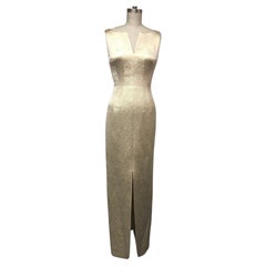 French Gold Lame Column Gown