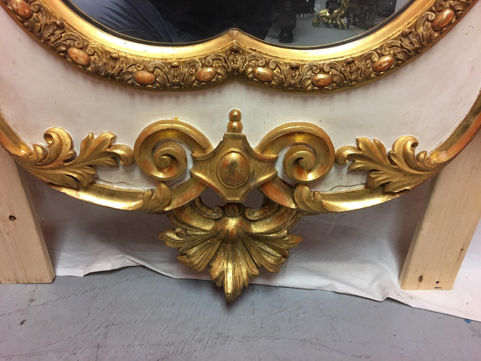French Gold Leaf and Cream Color Mirror, circa 1890 3