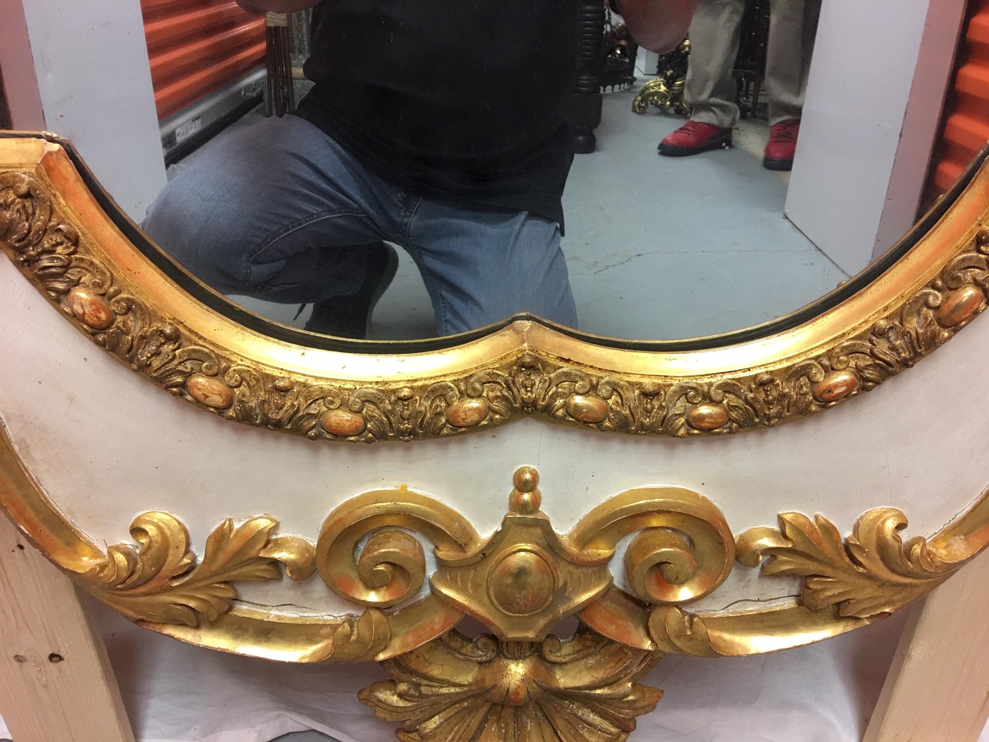 French Gold Leaf and Cream Color Mirror, circa 1890 4