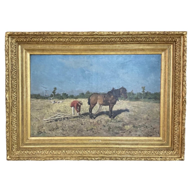 French Gold Leaf Framed Painting For Sale at 1stDibs
