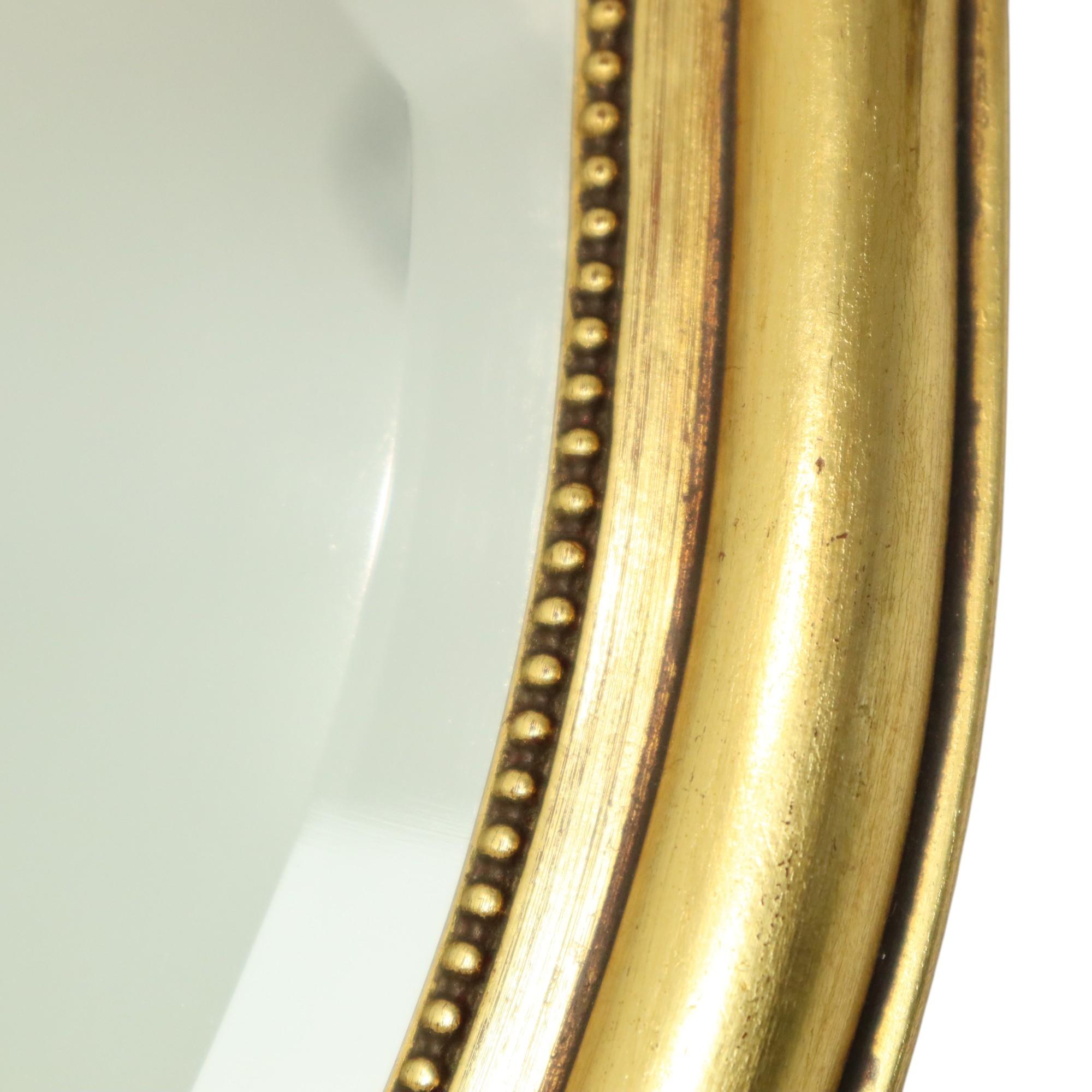 Espejo con Cresta Dorado Estilo Barroco Facetado 84cm en venta 5