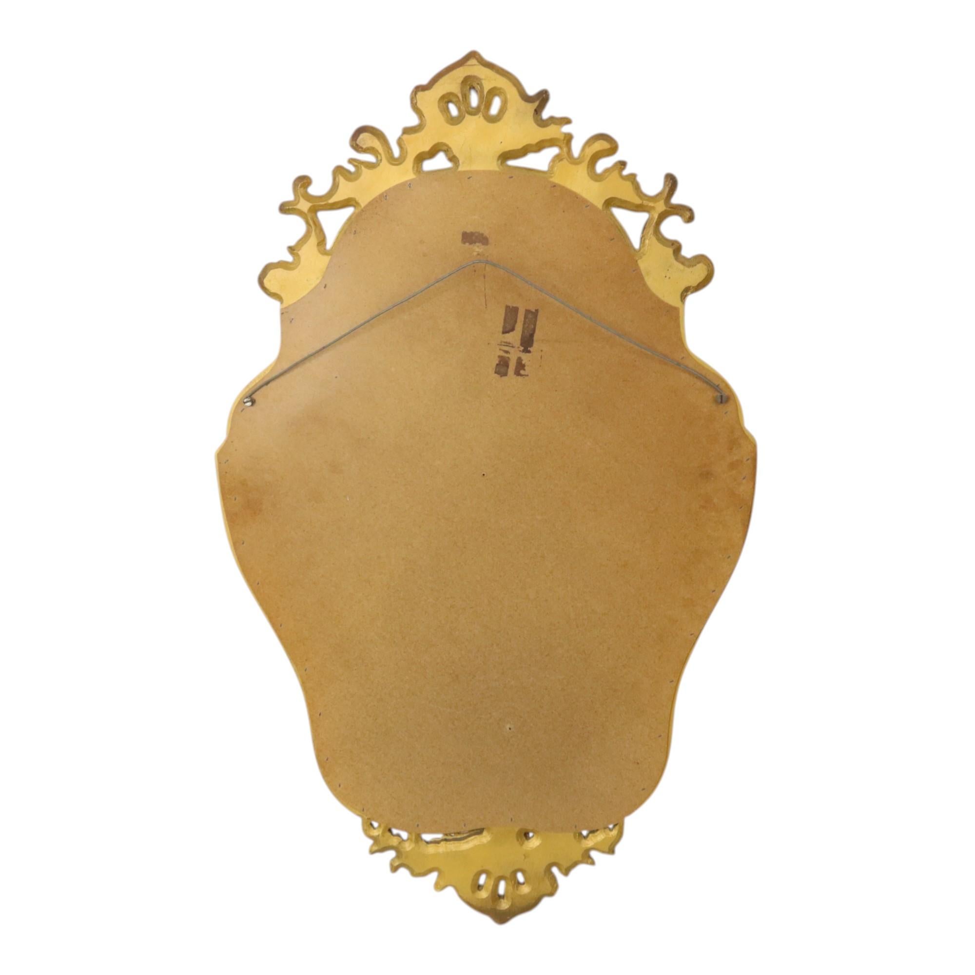 Espejo con Cresta Dorado Estilo Barroco Facetado 84cm en venta 9