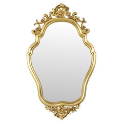 Espejo con Cresta Dorado Estilo Barroco Facetado 84cm
