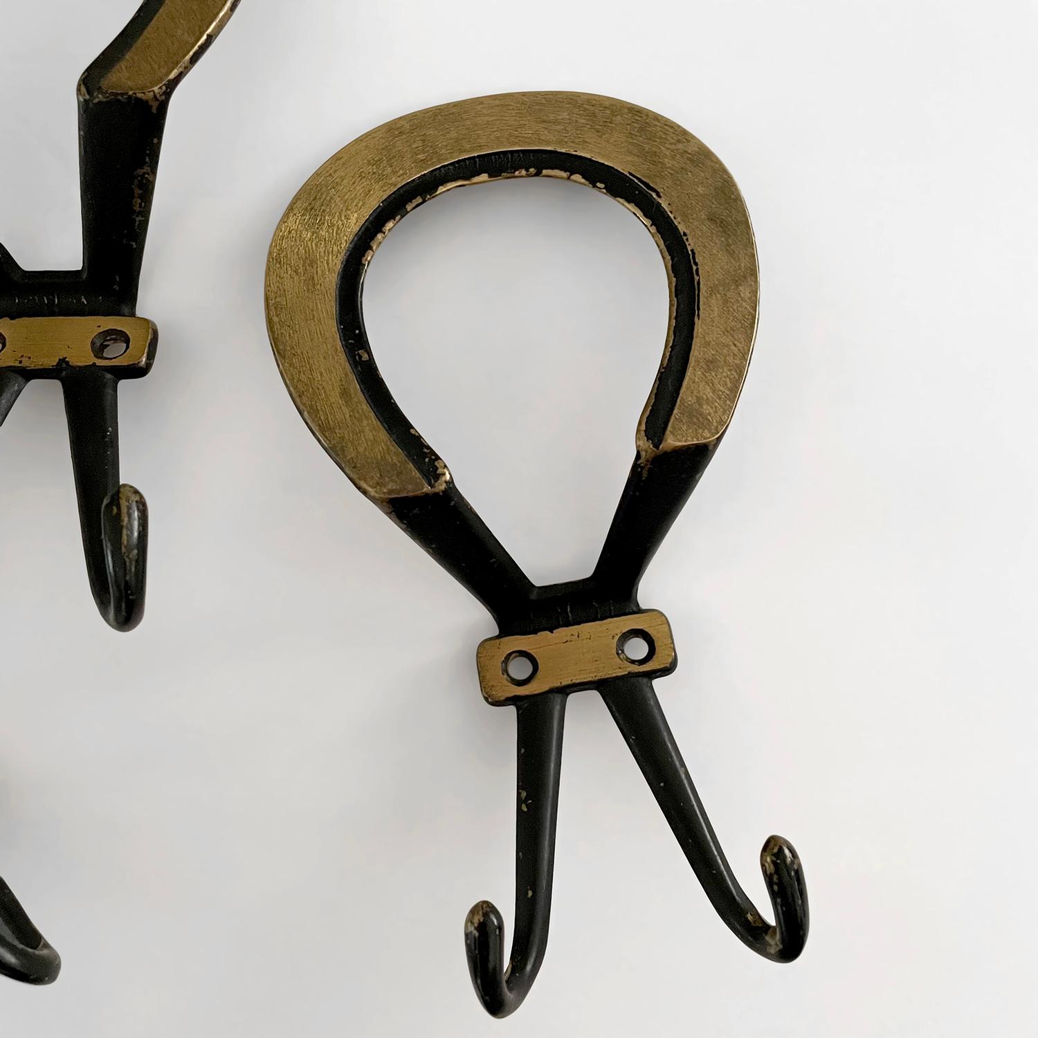 French Gold Leaf & Iron Loop Wall Coat Hooks - 4 available  For Sale 6