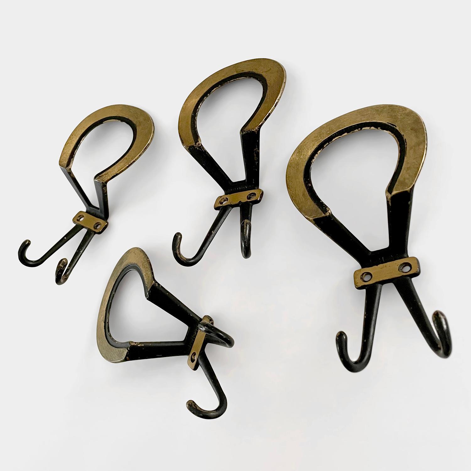 French Gold Leaf & Iron Loop Wall Coat Hooks - 4 available  For Sale 7
