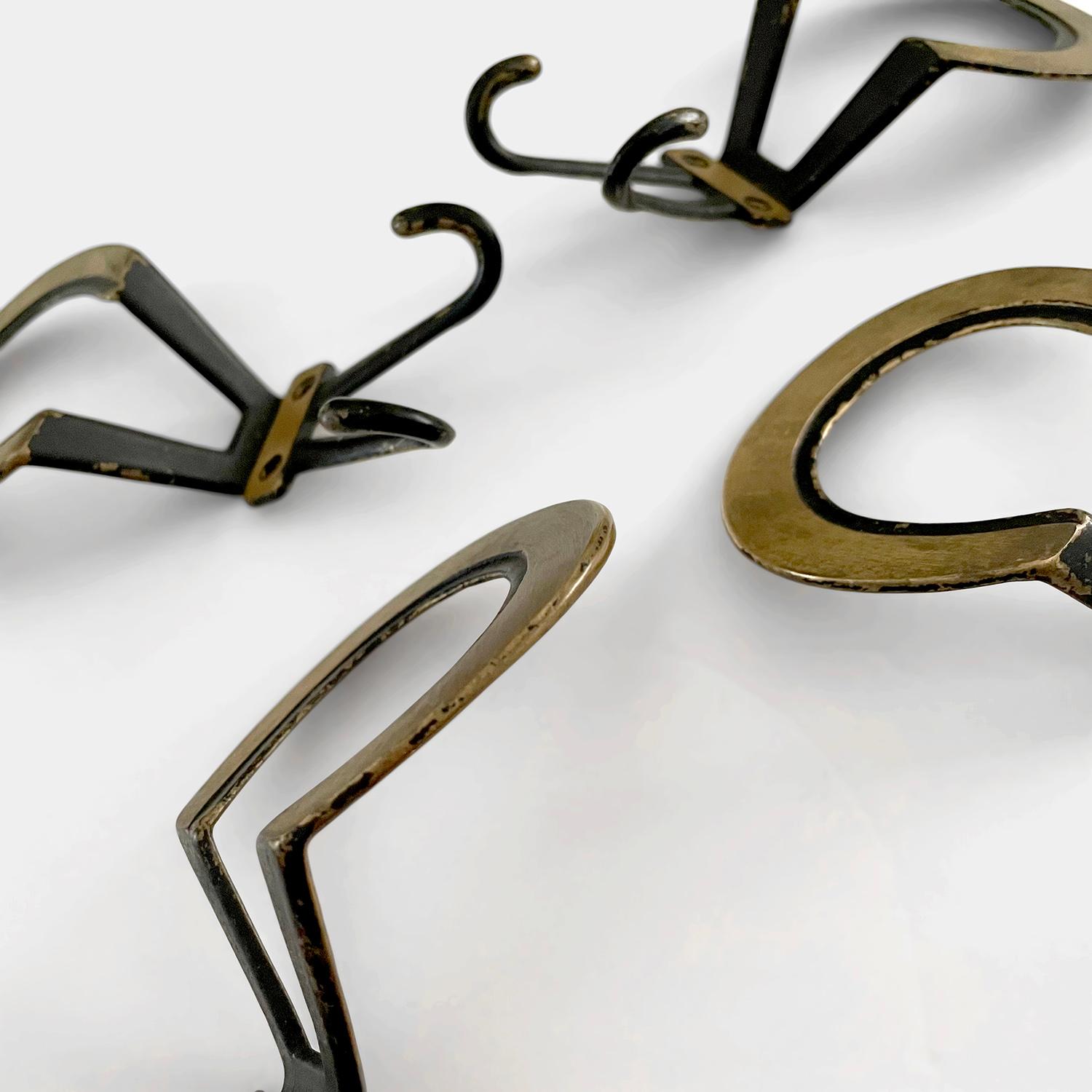 French Gold Leaf & Iron Loop Wall Coat Hooks - 4 available  For Sale 10