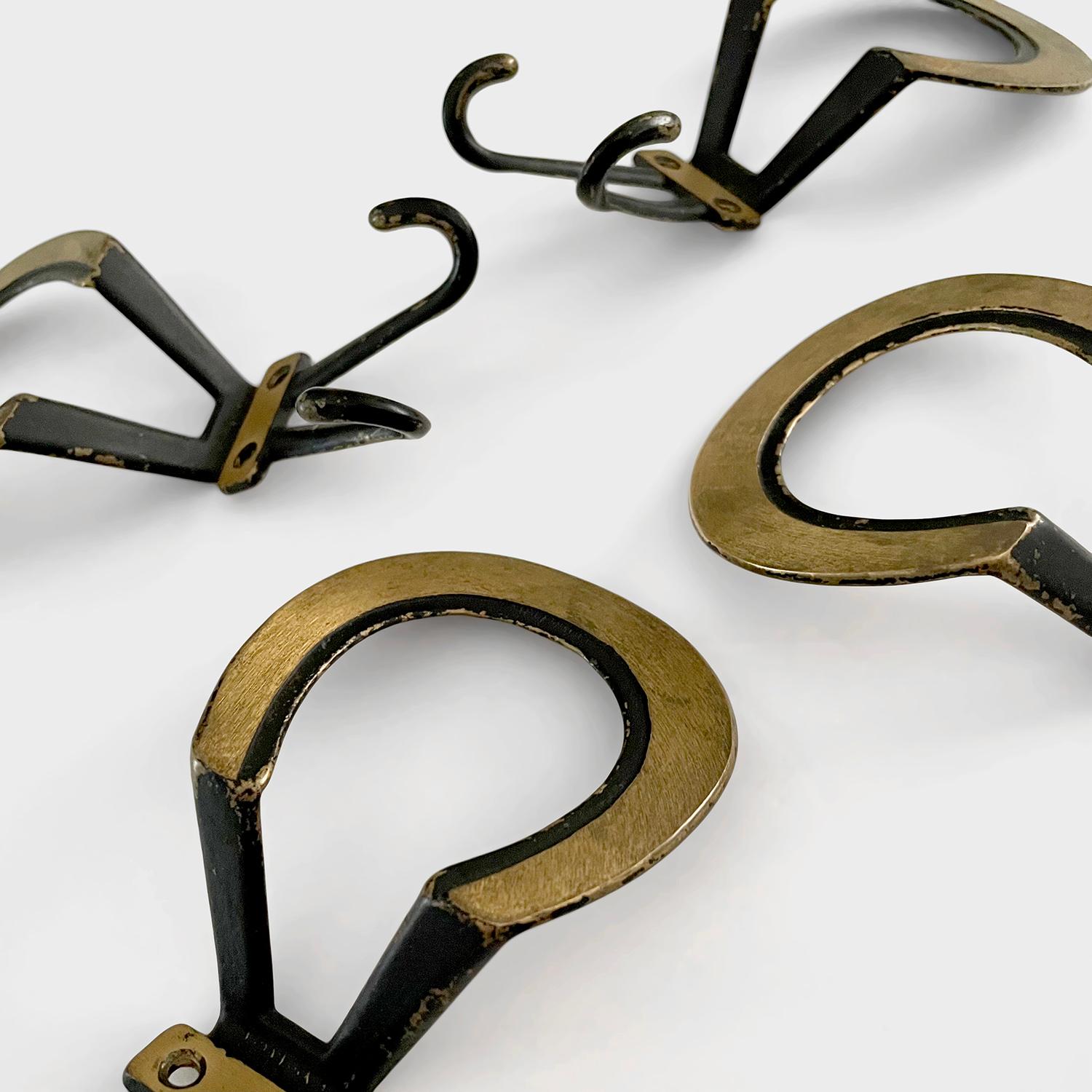 French Gold Leaf & Iron Loop Wall Coat Hooks - 4 available  For Sale 11