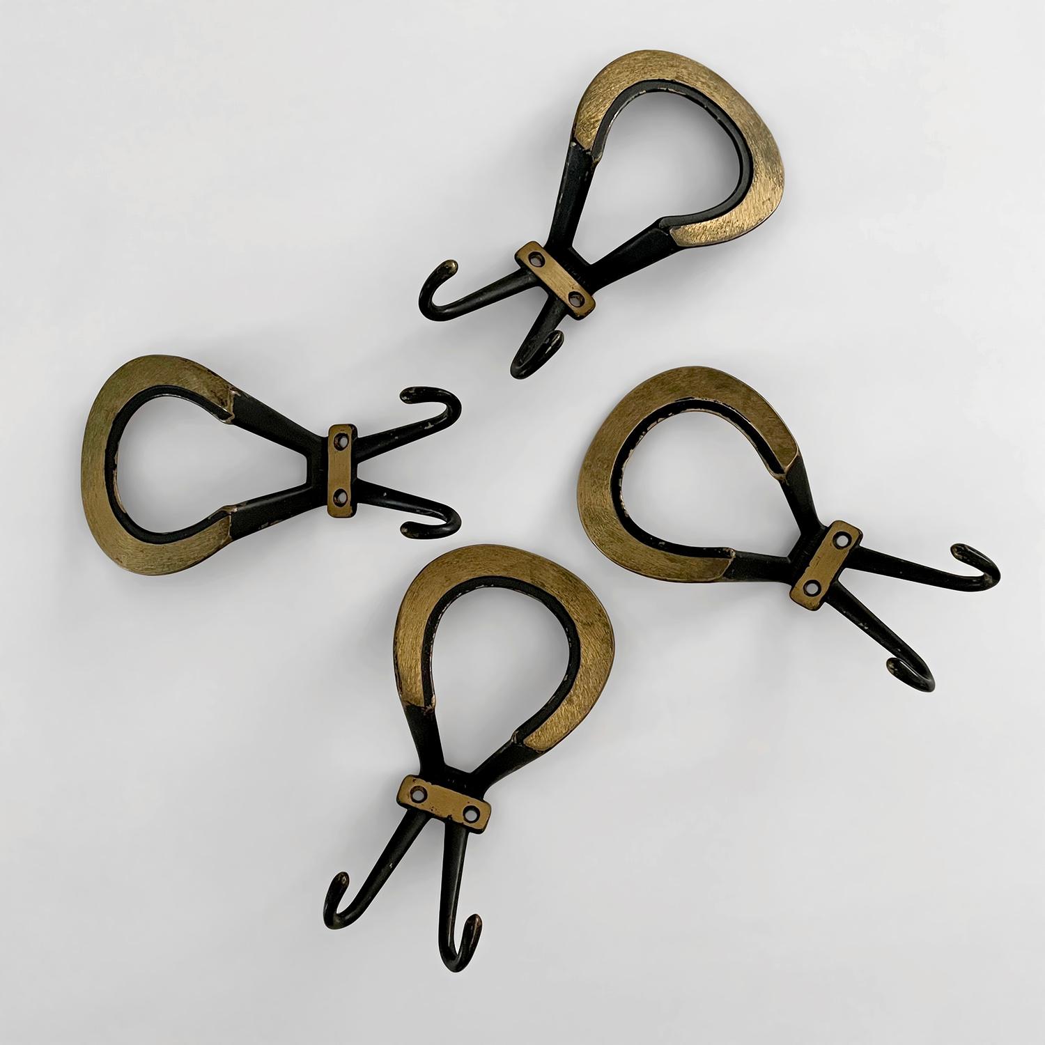 French Gold Leaf & Iron Loop Wall Coat Hooks - 4 available  For Sale 12