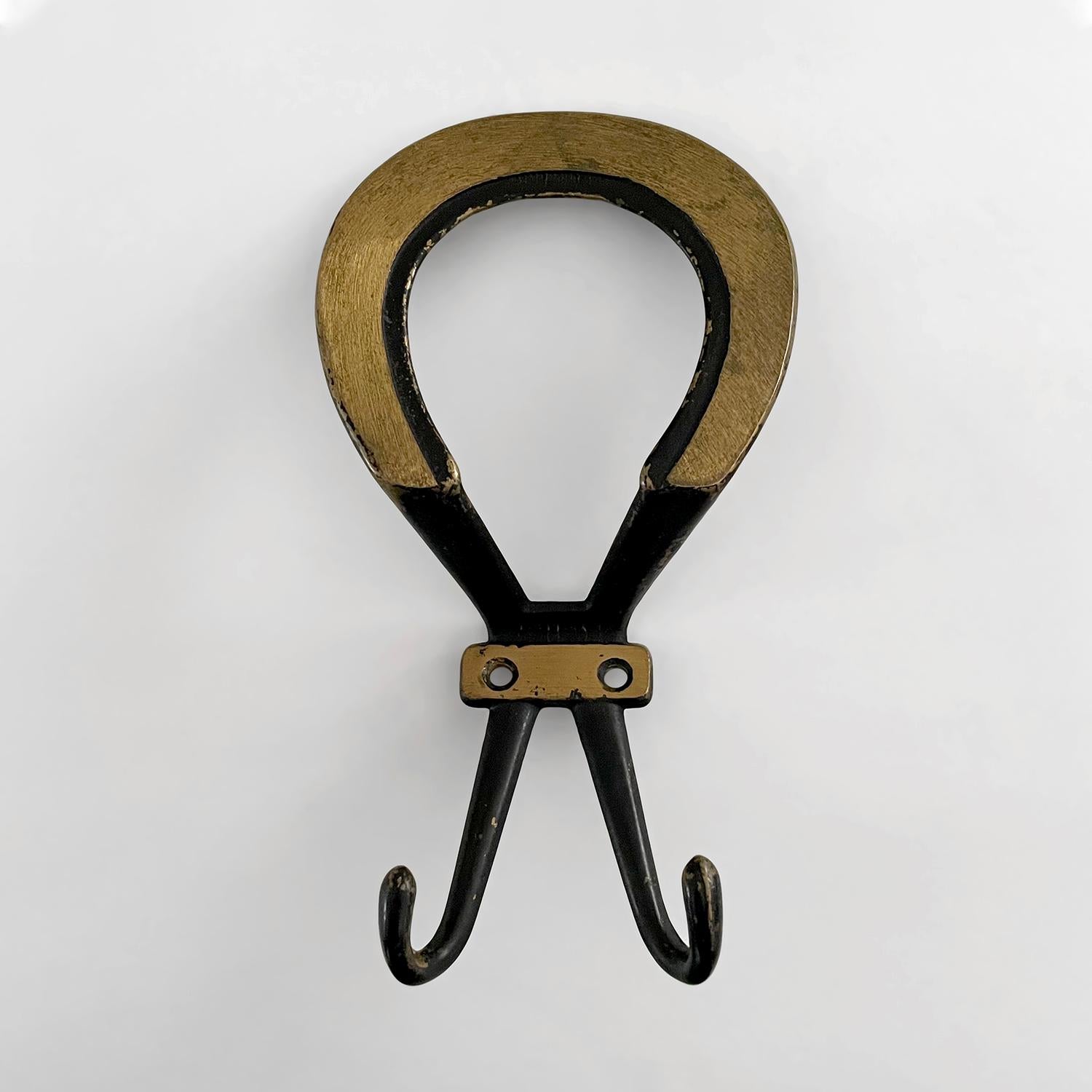 French Gold Leaf & Iron Loop Wall Coat Hooks - 4 available  For Sale 1