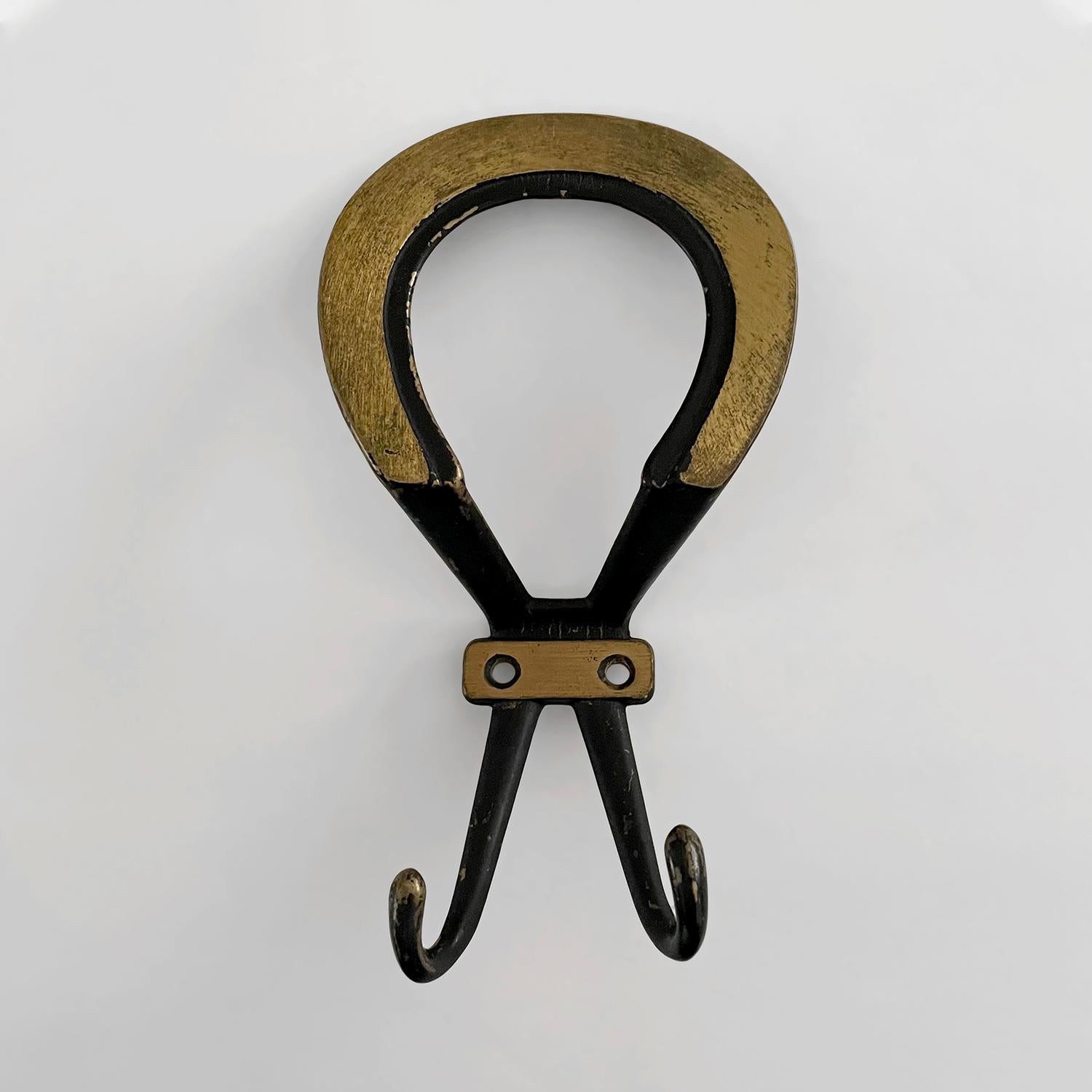 French Gold Leaf & Iron Loop Wall Coat Hooks - 4 available  For Sale 2