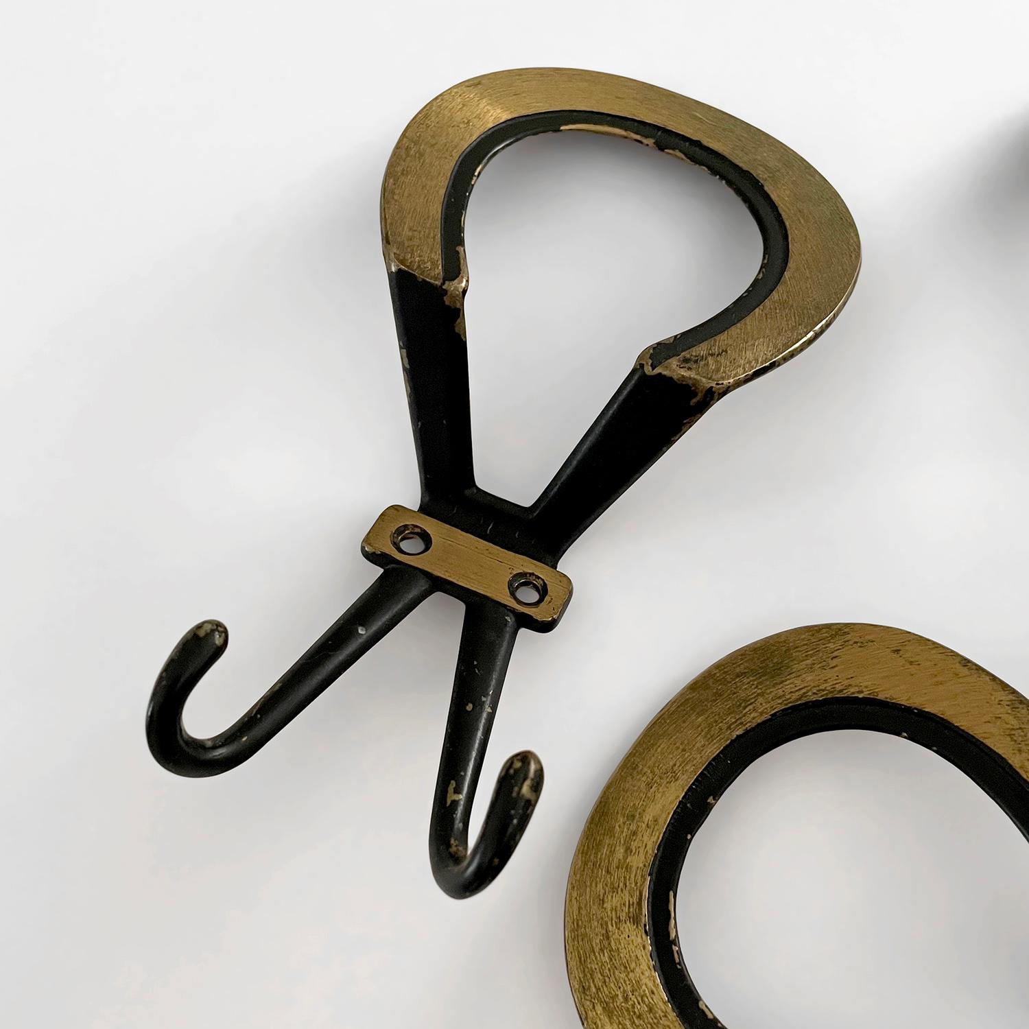 French Gold Leaf & Iron Loop Wall Coat Hooks - 4 available  For Sale 3