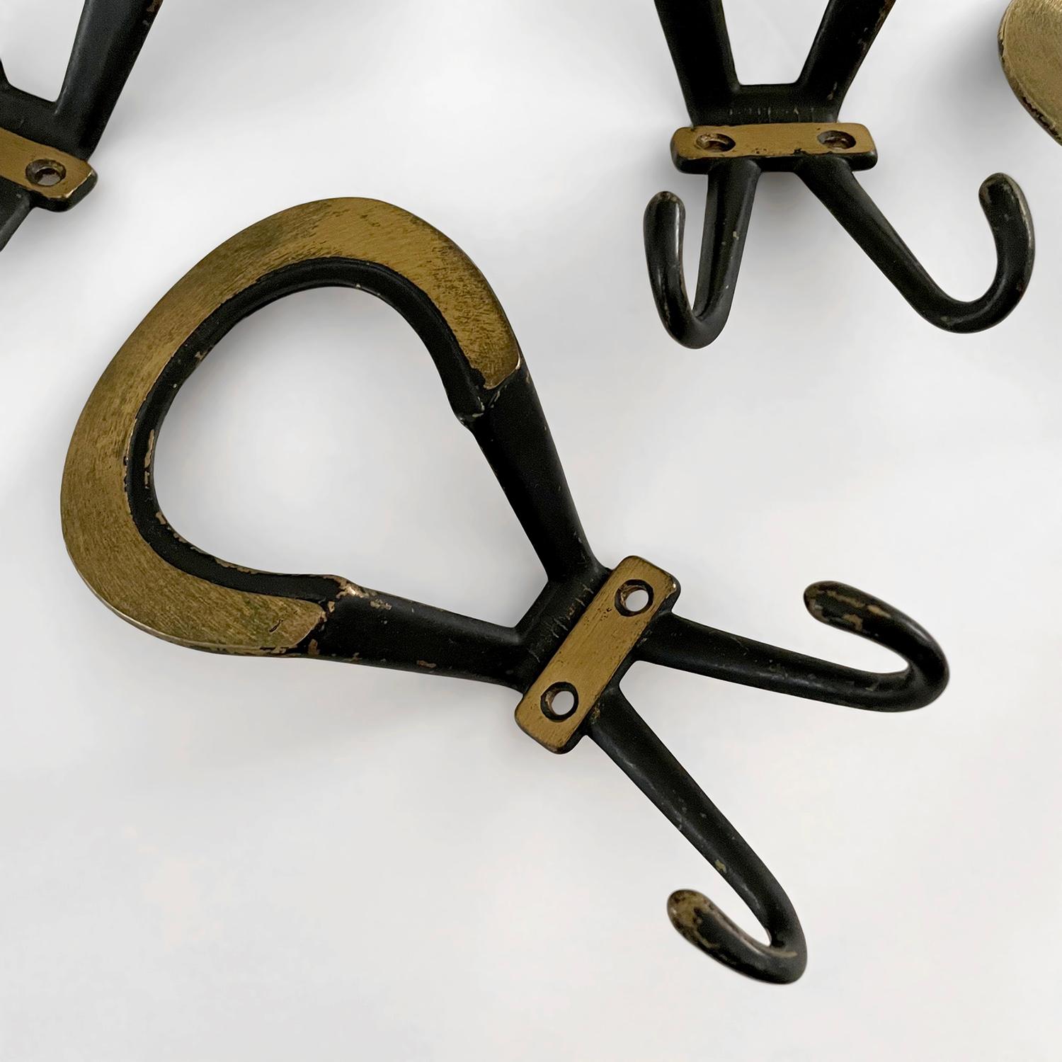 French Gold Leaf & Iron Loop Wall Coat Hooks - 4 available  For Sale 4