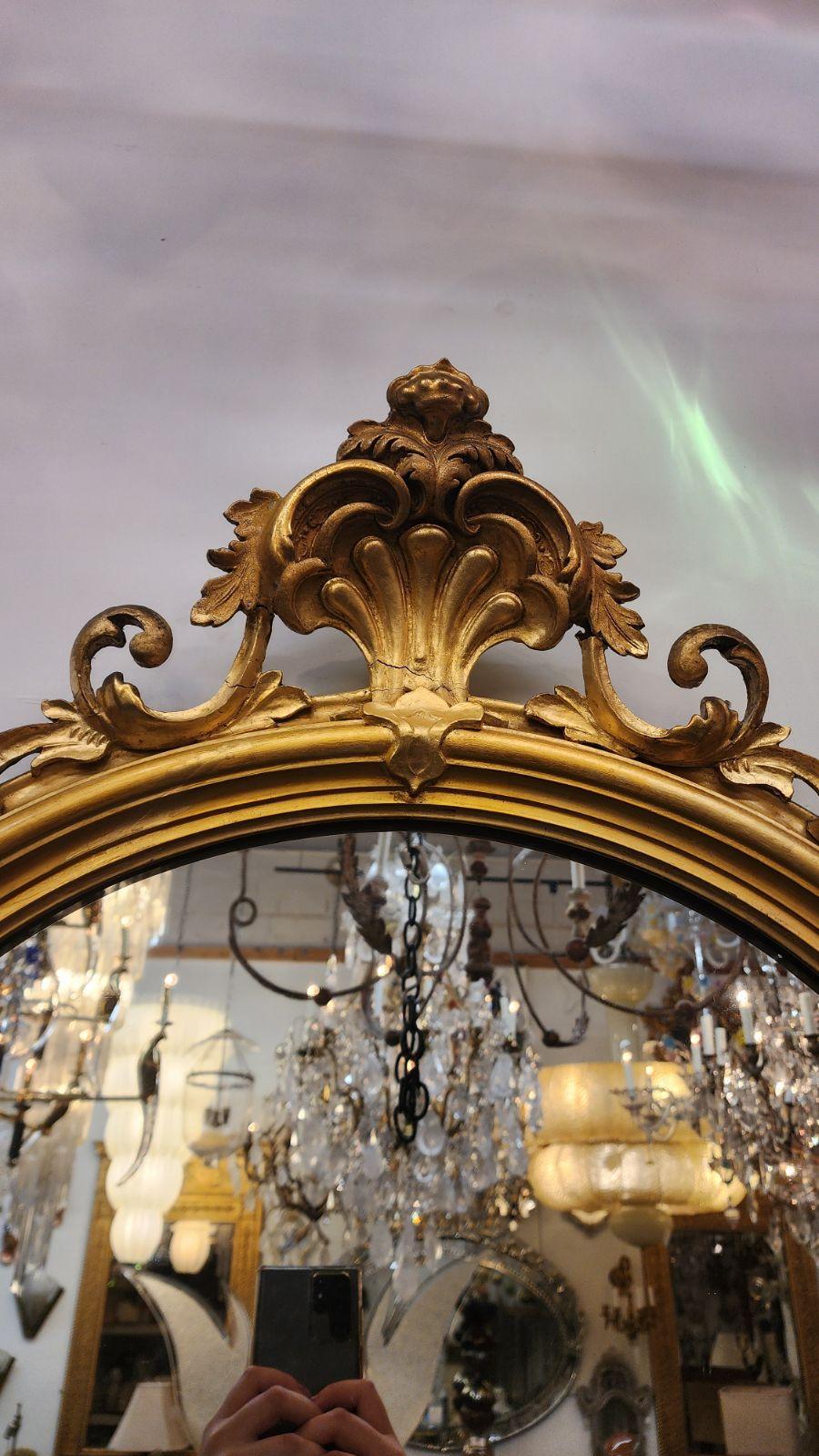 Specchio francese in foglia d'oro In condizioni buone in vendita a Dallas, TX