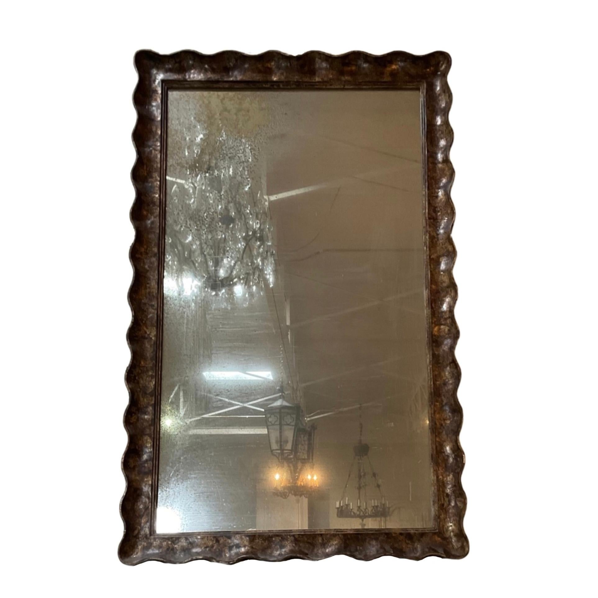 Mid-20th Century French Gold Leaf Mirror