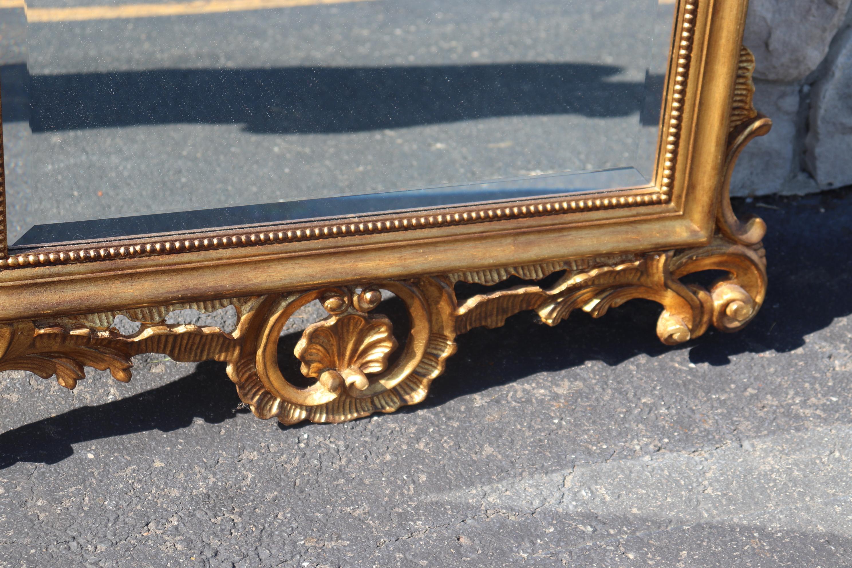 French Gold Leaf Rococo Beveled Glass LaBarge Wall Mirror 2