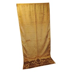 French Gold Silk Velvet Gaufrage Drapery Panel