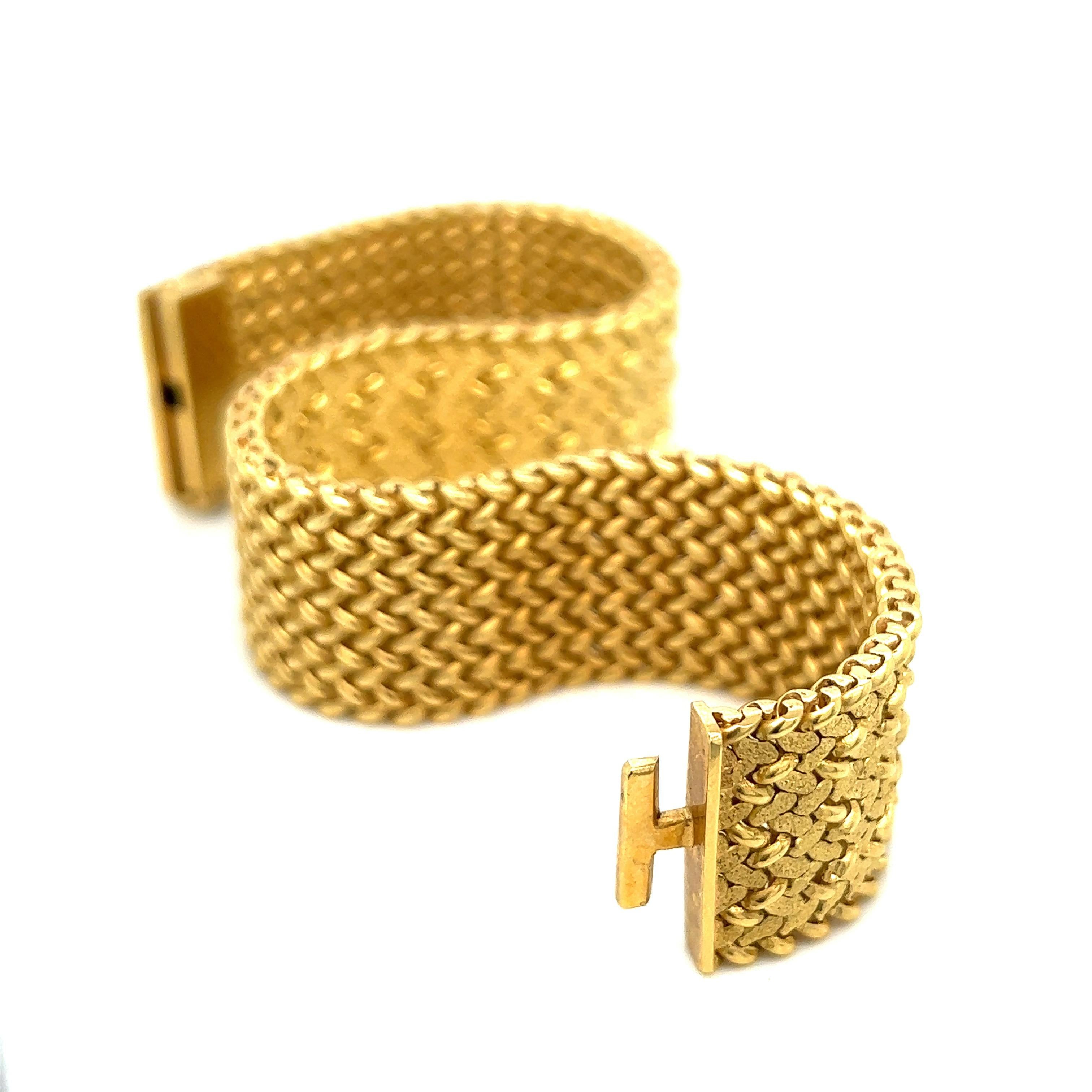 French Gold Strap Bracelet For Sale 1