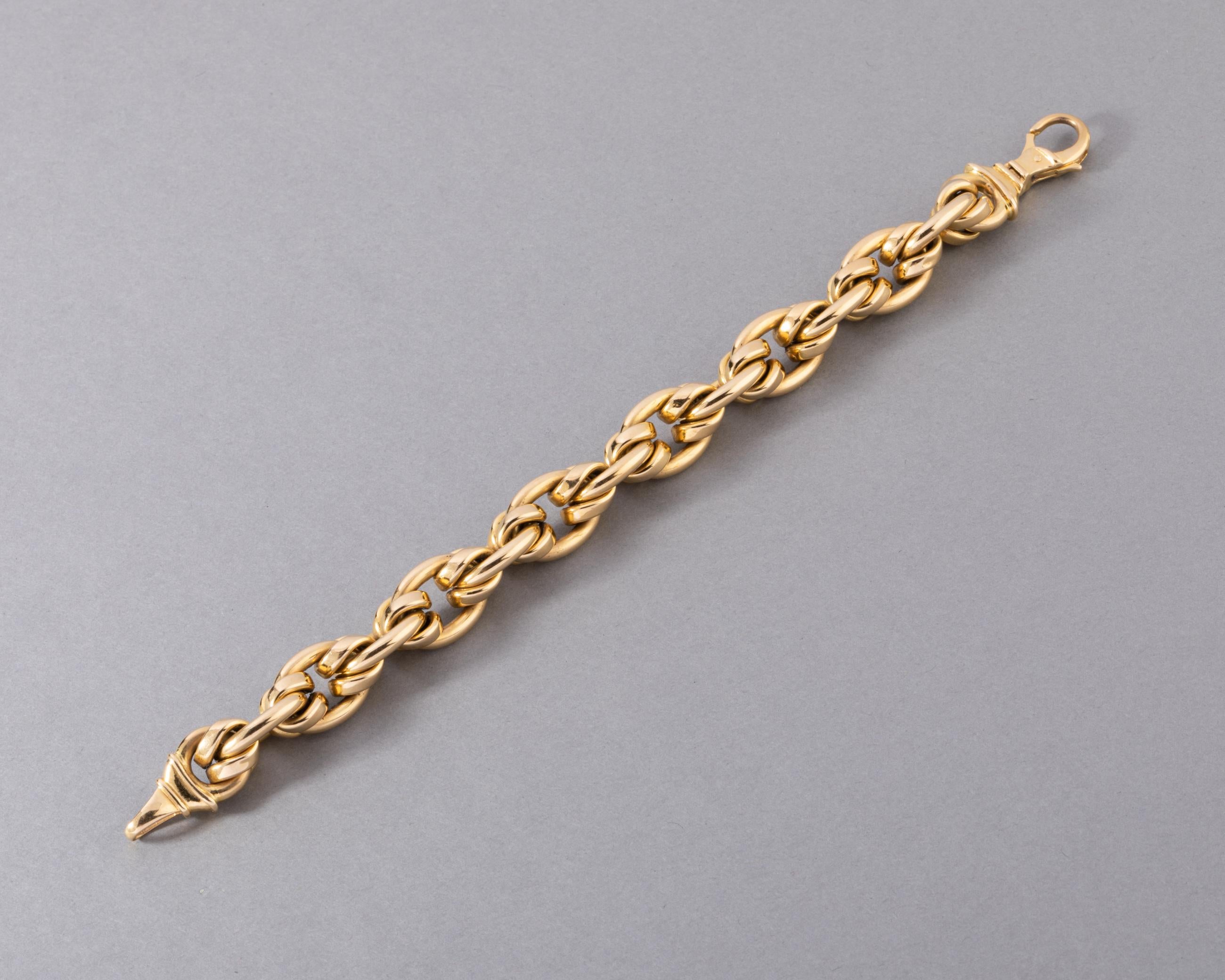 French Gold Vintage Bracelet In Good Condition In Saint-Ouen, FR