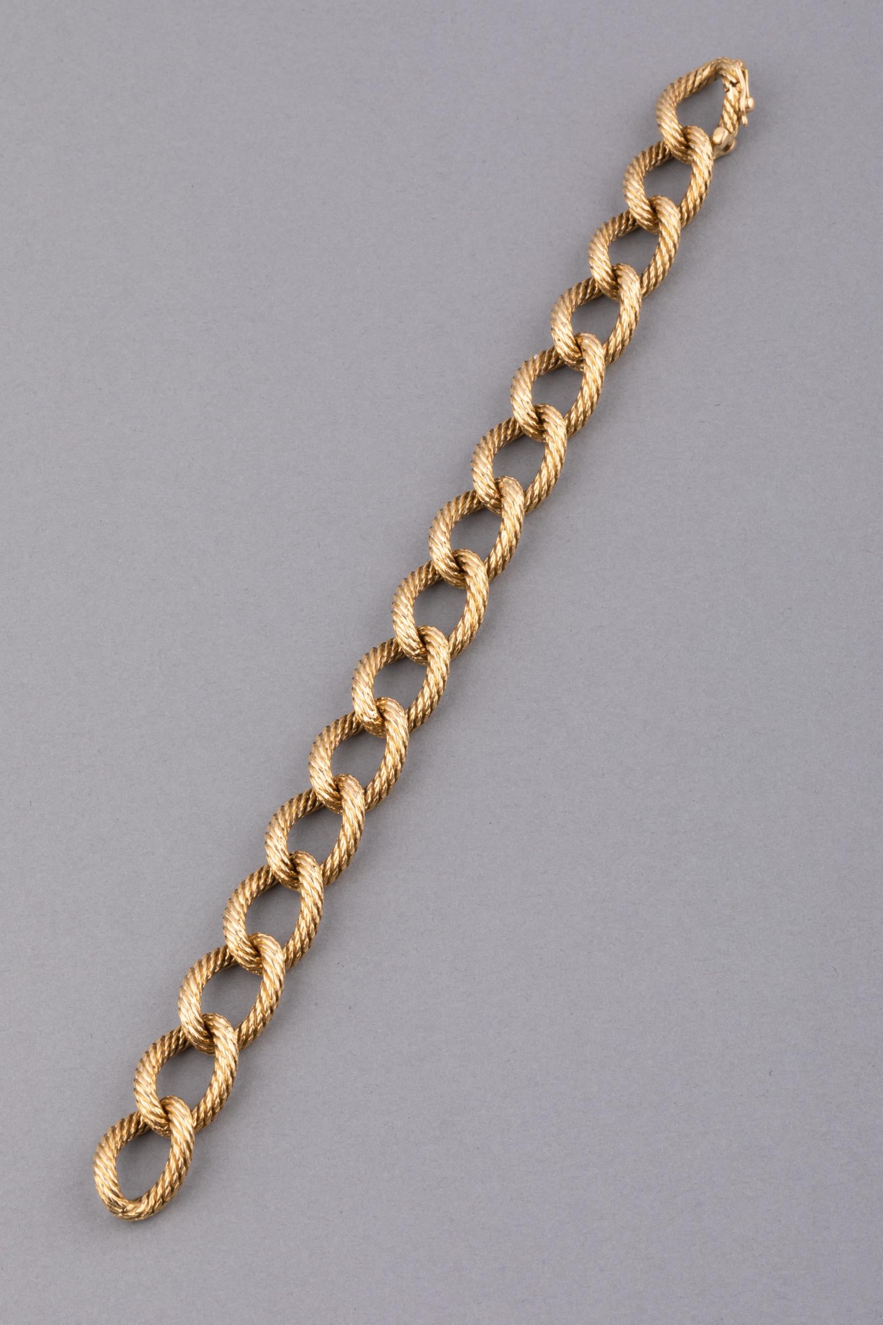 French Gold Vintage Bracelet In Good Condition For Sale In Saint-Ouen, FR