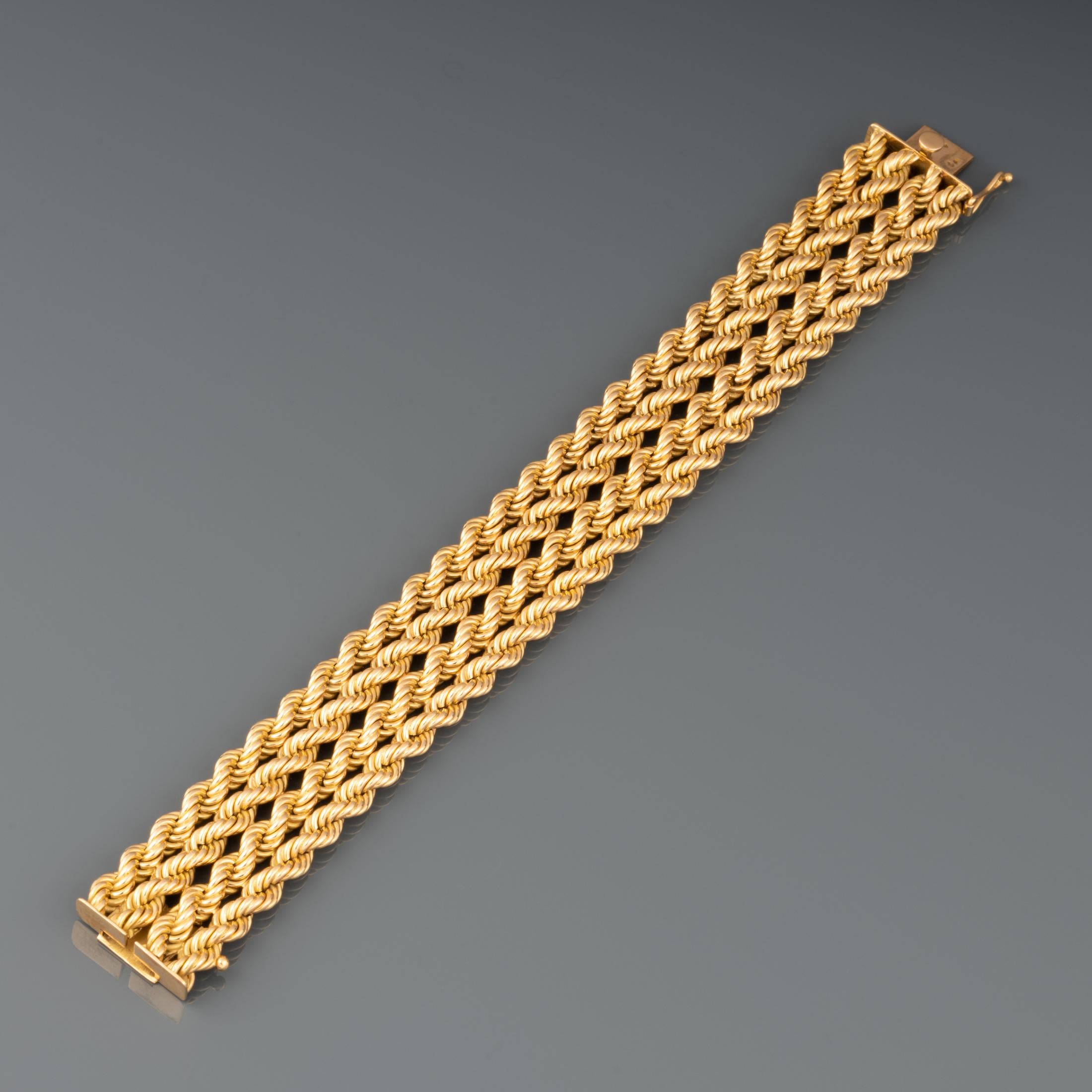 Französisches Vintage-Armband aus Gold Damen im Angebot