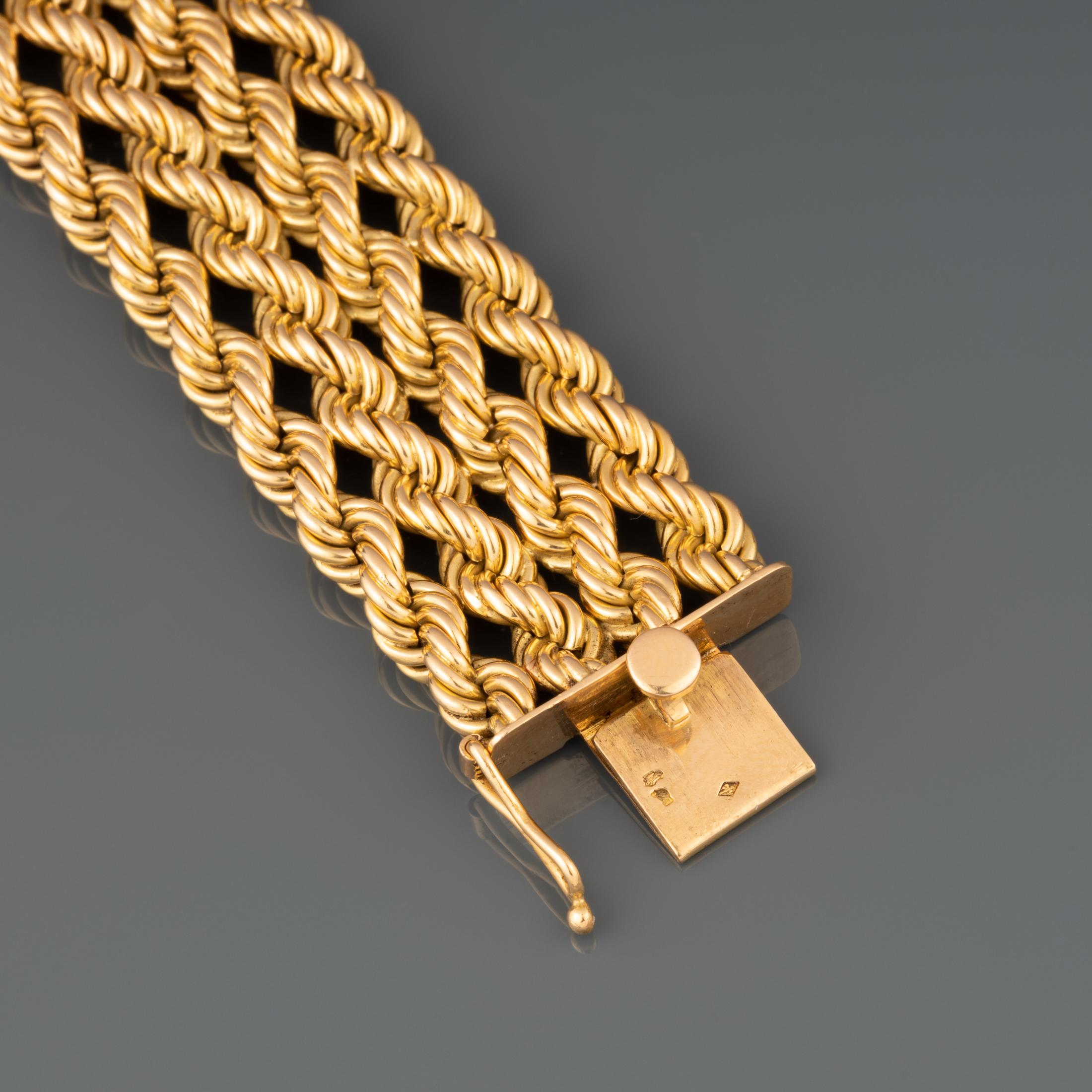 Französisches Vintage-Armband aus Gold im Angebot 2