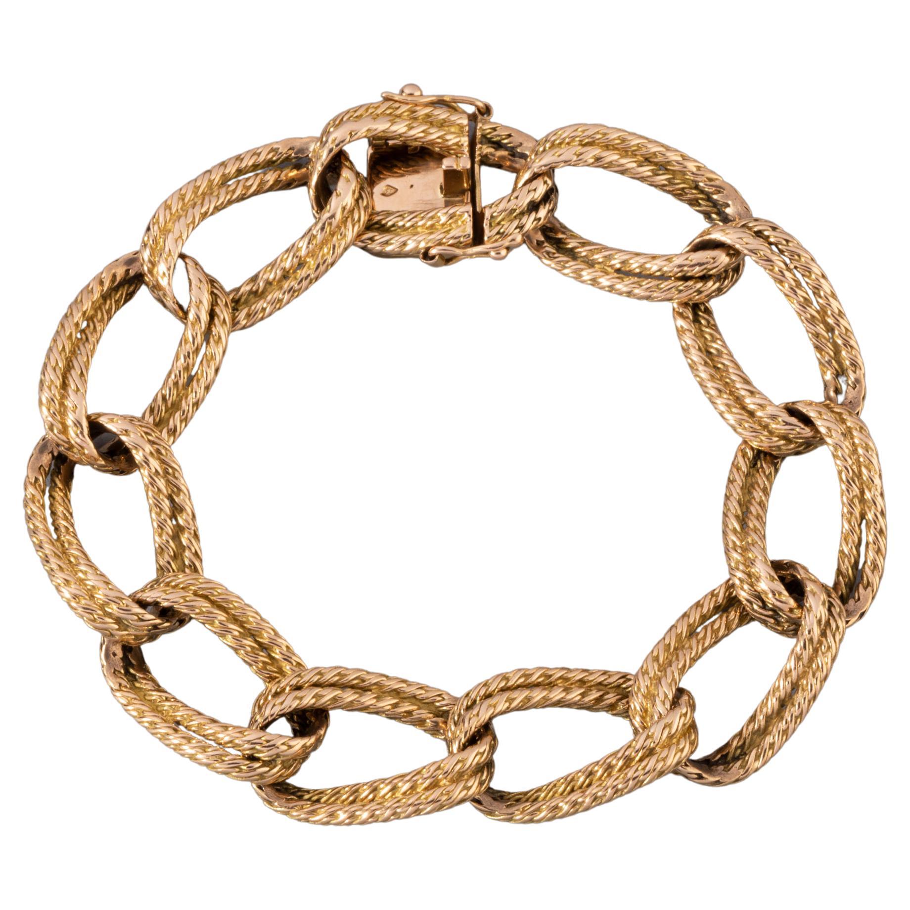 Bracelet Ancien Art Déco/Art Nouveau Fabon Paris - Réf. 725, Alliage Doré