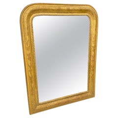 French Gold Wall Mirror Louis Philippe Gold Leaf Giltwood 19th Century