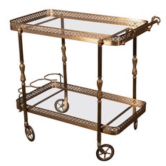 Vintage French Golden Brass Trolley