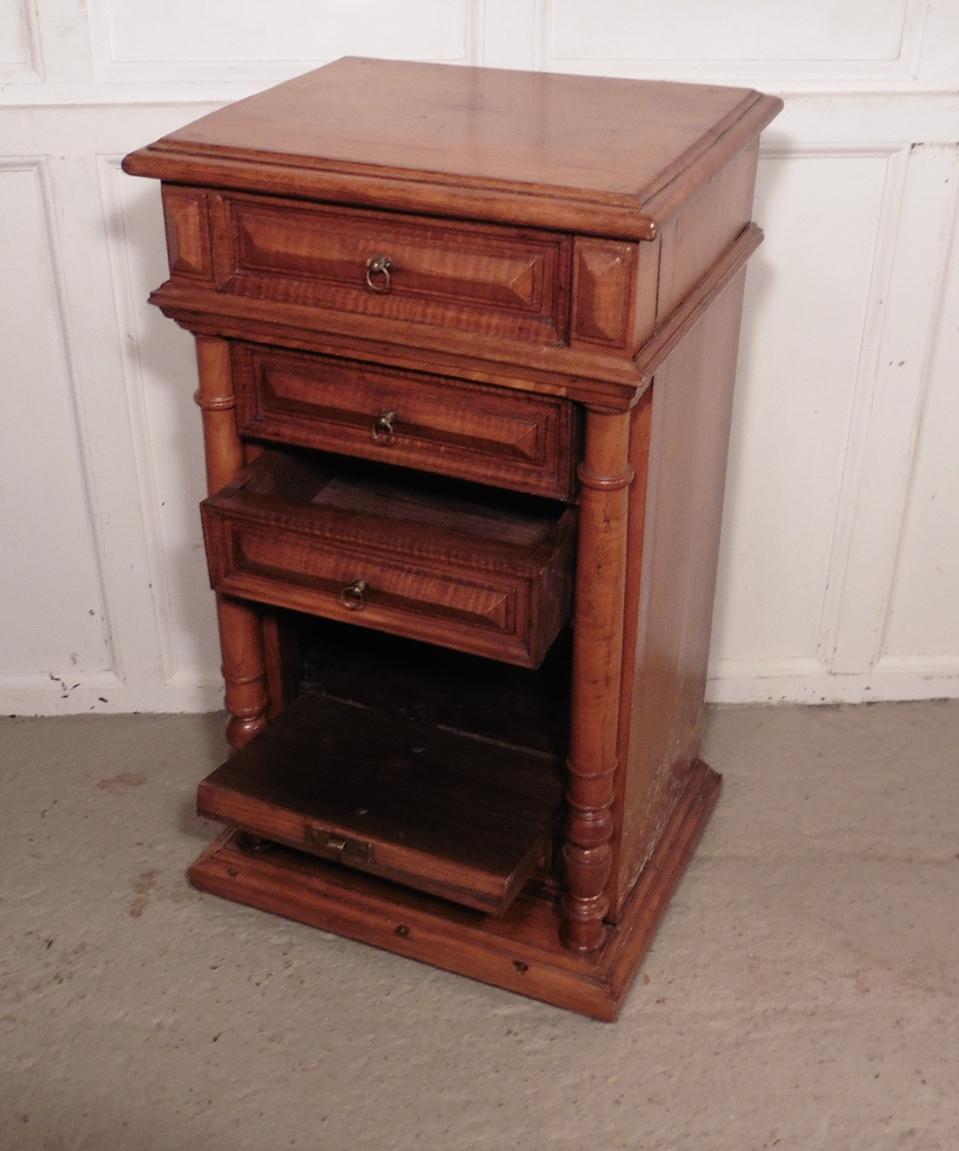 French Provincial French Golden Oak Bedside Cabinet or Night Table     For Sale