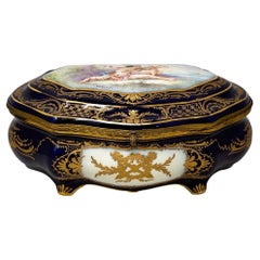 French Good Sized Sevres Porcelain Box