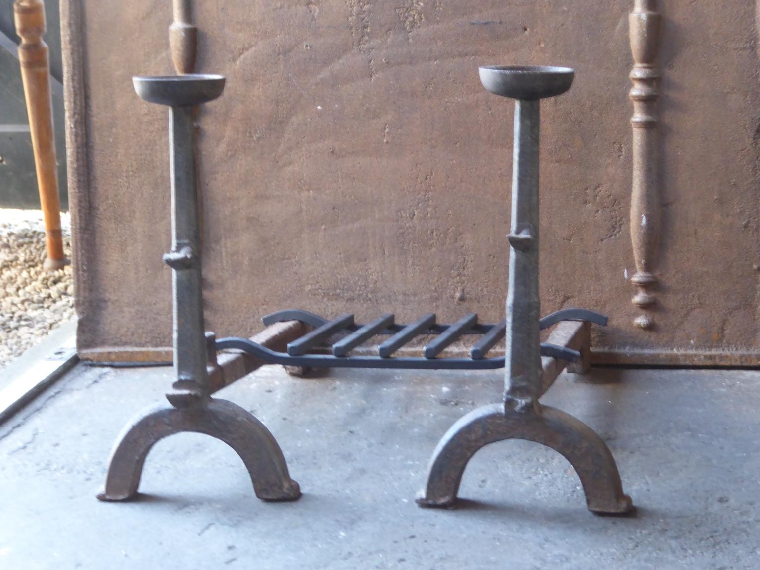French Gothic Andirons or Firedogs, 17th-18th Century For Sale 5