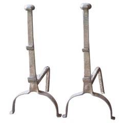 French Gothic Andirons or Firedogs, 17th-18th Century
