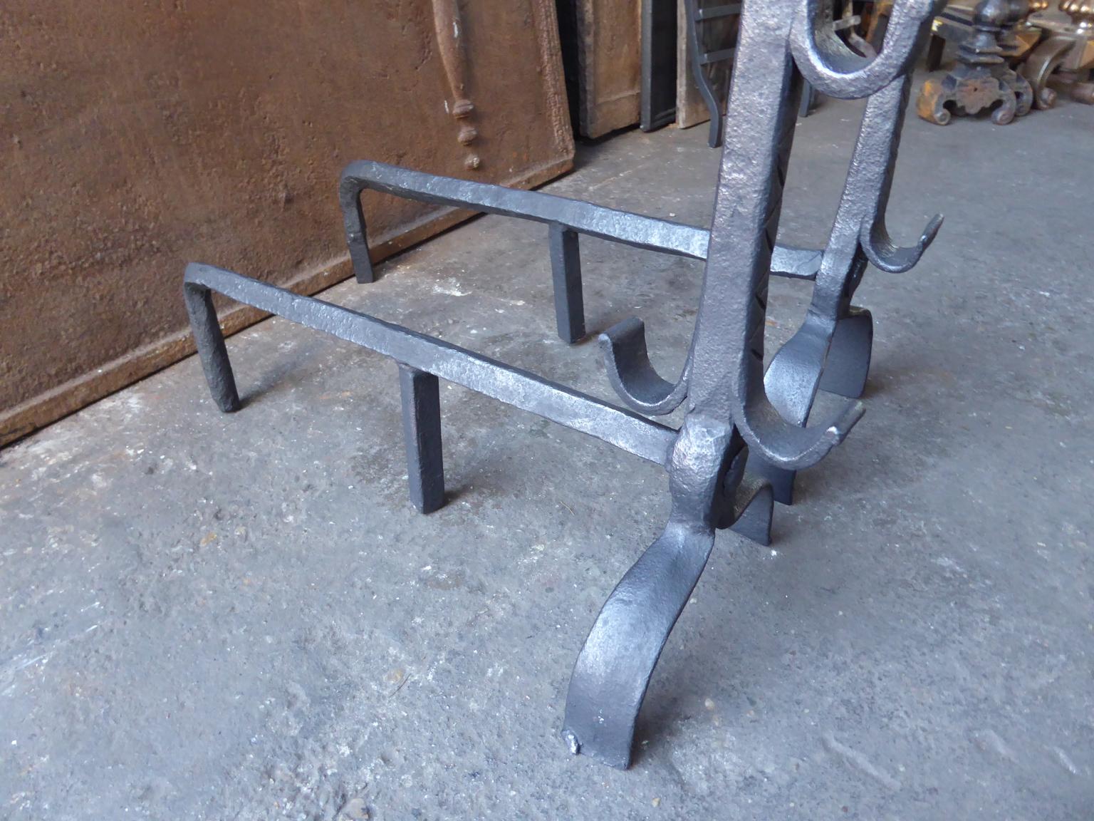 French Gothic Andirons or Firedogs, 17th Century For Sale 6